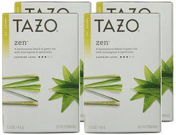 Tazo Zen Filterbag Tea (20 Filterbags per box) (Pack of 4 boxes) N3