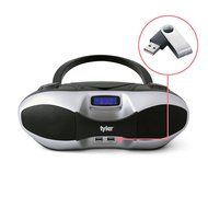 Tyler Portable Sport Stereo MP3/CD Boombox Player TAU104-SL with USB Charging Port for Phones and Tablets, USB...