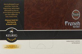 Tullys Coffee Dark Roast, French Roast, 12 ct K, Cups for Keurig Brewers N6