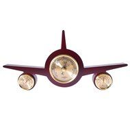 Airplane Weather Station with Thermometer, Barometer and Hygrometer hangs or sits