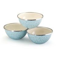 Paula Deen Signature Enamel on Steel 1.5-Quart and 3-Quart 2-Piece Mixing Bowl Set, Red Speckle N2