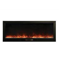 Knock Out Black Finish Built-in Electric Fireplace with Crystal Flame Enhancers