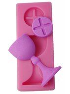 FOUR-C Silicone Cake Mold Goblet Fondant Embossing Mould Color Pink