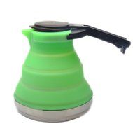 Life Boost Portable Foldable Silicone Tea Kettle Teapot Stainless Steel Base Extreme Heat Resistance &amp; Versatility-Green...