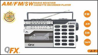 QFX J-7 Boombox AM/FM Cassette Recorder