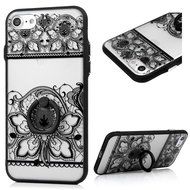 iPhone 7 Case (4.7 inch) - 360 Degree Rotating Ring Holder Kickstand Shockproof Soft TPU Skin Bumper Frame + PC... N3