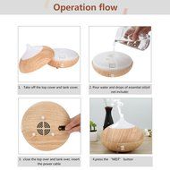 oobest Wood Grain Aroma Essential Oil Diffuser Humidifier-300ML Diffuser Cool Mist Humidifier Air Purifier Use... N5