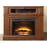 Sumner Corner Media Electric Fireplace and TV Stand, Brown N4