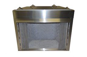 Sure Heat VFLBS42 Surefire Vent-Free Low Profile Stainless Steel Firebox with Heat Deflecting Mantel Guard and...