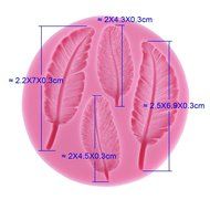 Allforhome Four Pieces Leaf Shape Silicone 3d Mold Cookware Dining Bar Non-stick Cake Decorating Cupcake Fondant... N3