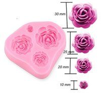 Yingwei 3D Rose Flower DIY Cake Decorating Fondant Silicone Sugar Craft Mold, Mini