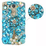 LG G Stylo Case, LG G Stylo Bling Case-Spritech(TM) 3D Handmade Colorful Diamond Bling with Butterfly Flower Decoration...
