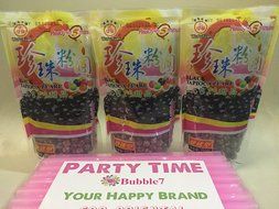 3 Packs of BOBA (Black) Tapioca Pearl "Bubble Tea Ingredients" With additonal 1 Pack of 50 BOBA STRAWS(Variety... N4