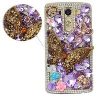 LG G Stylo Case, LG G Stylo Bling Case-Spritech(TM) 3D Handmade Colorful Diamond Bling with Butterfly Flower Decoration... N4