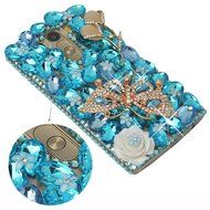LG G Stylo Case, LG G Stylo Bling Case-Spritech(TM) 3D Handmade Colorful Diamond Bling with Butterfly Flower Decoration... N5