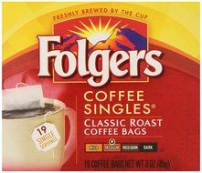 Folgers Classic Medium Roast Coffee Singles Serve Bags, 114 Count, 6 pack