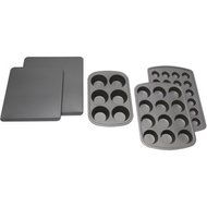Mainstays Non-stick 5-Piece Cookies and Cupcakes Set, Grey