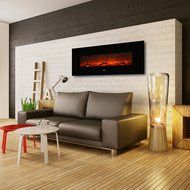 Ollieroo 50" Smokeless Wall Mounted Electric Fireplace New Technologies Health and Safety Black