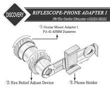 Discovery Optical Scope Mount 43-45mm Aluminum Alloy Anti-slip Clip Scope Phone Adapter Fit for 99% Mobile Phone...