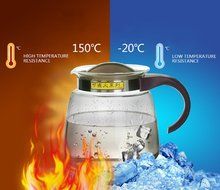Tea Kettle, YIFAN 65 oz Stovetop Glass Kettle Heat-resistant Healthy Coffeepot for Gas Stove Radiant Cooker N3