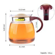 Tea Kettle, YIFAN 65 oz Stovetop Glass Kettle Heat-resistant Healthy Coffeepot for Gas Stove Radiant Cooker N4