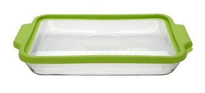 Anchor Hocking 3-Quart Baking Dish with Green TrueFit Lid, Set of 3