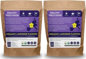 Organic Lavender Flowers (Extra Grade - Dried) - 4oz Resealable Bag - 100% Raw From France - by Feel Good Organics N8