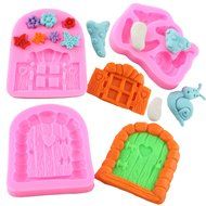 Mujiang Enchanted Vintage Fairy Garden Fairy Gnome Home Door Snail Silicone Chocolate Fondant Molds for Crafting... N8