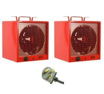 Shop Space Heater - (2) Dr. Infrared Heater DR-988 5600W Garage Portable Heaters N4