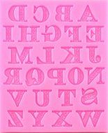 Decorated Letters Alphabet 26 Cav Silicone Mold for Fondant Chocolate Crafts