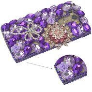 LG G Stylo Case, LG G Stylo Bling Case-Spritech(TM) 3D Handmade Colorful Diamond Bling with Butterfly Flower Decoration... N6