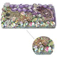 LG G Stylo Case, LG G Stylo Bling Case-Spritech(TM) 3D Handmade Colorful Diamond Bling with Butterfly Flower Decoration... N8