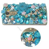 LG G Stylo Case, LG G Stylo Bling Case-Spritech(TM) 3D Handmade Colorful Diamond Bling with Butterfly Flower Decoration... N12