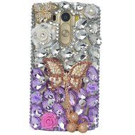 LG G Stylo Case, LG G Stylo Bling Case-Spritech(TM) 3D Handmade Colorful Diamond Bling with Butterfly Flower Decoration... N13