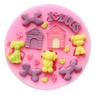 mini Dogs F0487 Fondant Mold Silicone Sugar mold Craft Molds DIY gumpaste flowers Cake Decorating