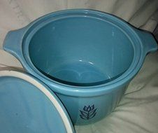 Vintage Cronin Pottery - Bake Oven USA - Deep Blue Tulip Casserole Dish with Lid N2
