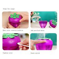RINE COOOO Creative Portable Strawberry Design Humidifier 180ml Capacity Air Humidifier LED Night Light Household...