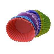 Silicone Alley, Reusable Silicone Baking Cups, Cupcake Liners, Muffin Molds, Set of 12, 6 colors N4
