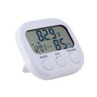 Momoday Mini Indoor/Outdoor Digital LCD Thermometer Hygrometer Clock Temperature Humidity Meter Gauge(White) N8