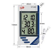 17BUY KT908 Digital Indoor Outdoor Thermometer Hygrometer Temperature Humidity Monitor with MAX/MIN Record Function N3