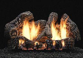 18" Super Charred Oak Logset with MV Vented Slope Glaze Burner, LP