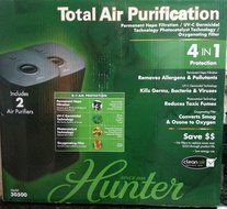 Hunter Total Air Purification 30500 4 in 1 Protection / 2 Air Purifiers HEPA Filtration