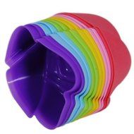 Autek 12 Pieces DIY Baking Silicone Rose Cake Cups Mold (Random Color) N4