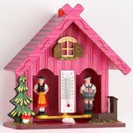 German Black Forest weather house pink TU 894 pink