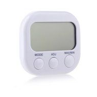 Momoday Mini Indoor/Outdoor Digital LCD Thermometer Hygrometer Clock Temperature Humidity Meter Gauge(White) N9