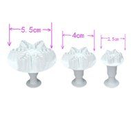 Cake &amp; Cookie Cutters 3PCS Snowflake Shape Fondant Cake Baking Decorating Mold Plunger Cutter Set N5