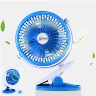 Glodeals USB Mini Clip-on Portable Fan Rechargable Li Battery 360 Degree Adjustable Air Circulator Table Fan Portable... N2
