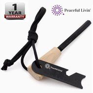 Peaceful Livin&#039; Magnesium Fire Starter with Wood Handle and Steel Striker/Ruler/Bottle Opener - Ferrocerium Ferro... N2