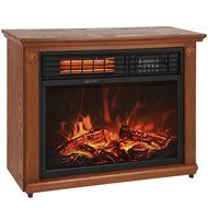 Best Choice Products Large Room Infrared Quartz Electric Fireplace Heater Honey Oak Finish w/ Remote N6