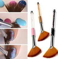 3pcs Nail Art Crystal UV Gel Acrylic Drawing Painting Decoration Fan Shaped Brush Pen Manicure Tool N2